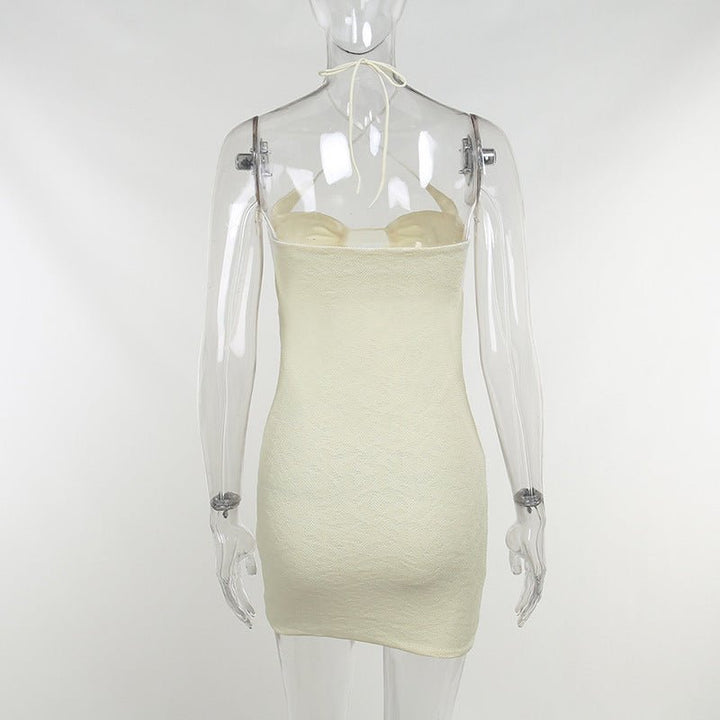 Women's Hollow Suspender Tight Dress With Hip Wraps-Dresses Nova