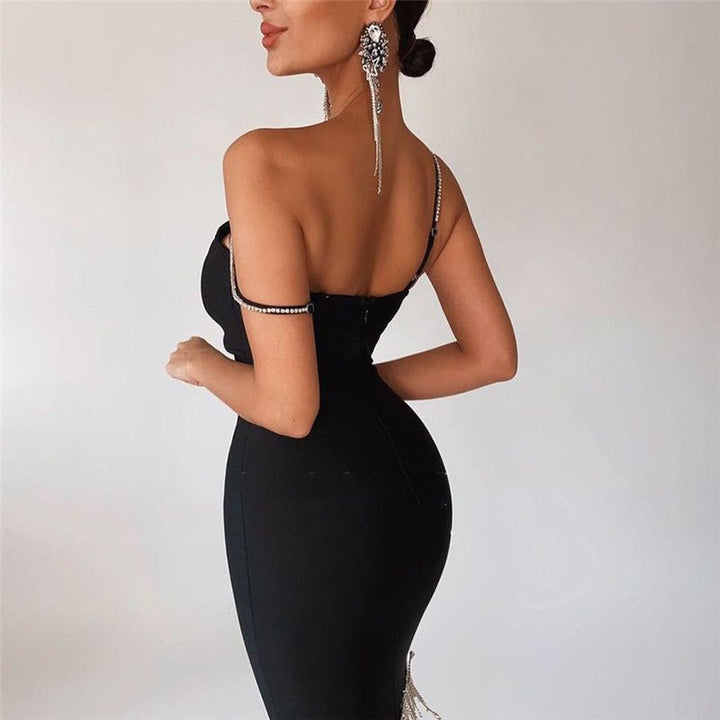 Women's Sling Fringed Buttock Dress-Dresses Nova